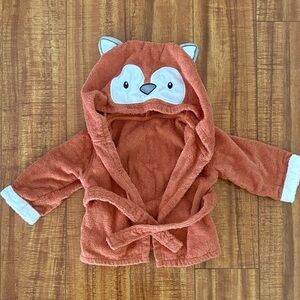 Cozy Fox Hooded Kids Pajama Robe - Orange